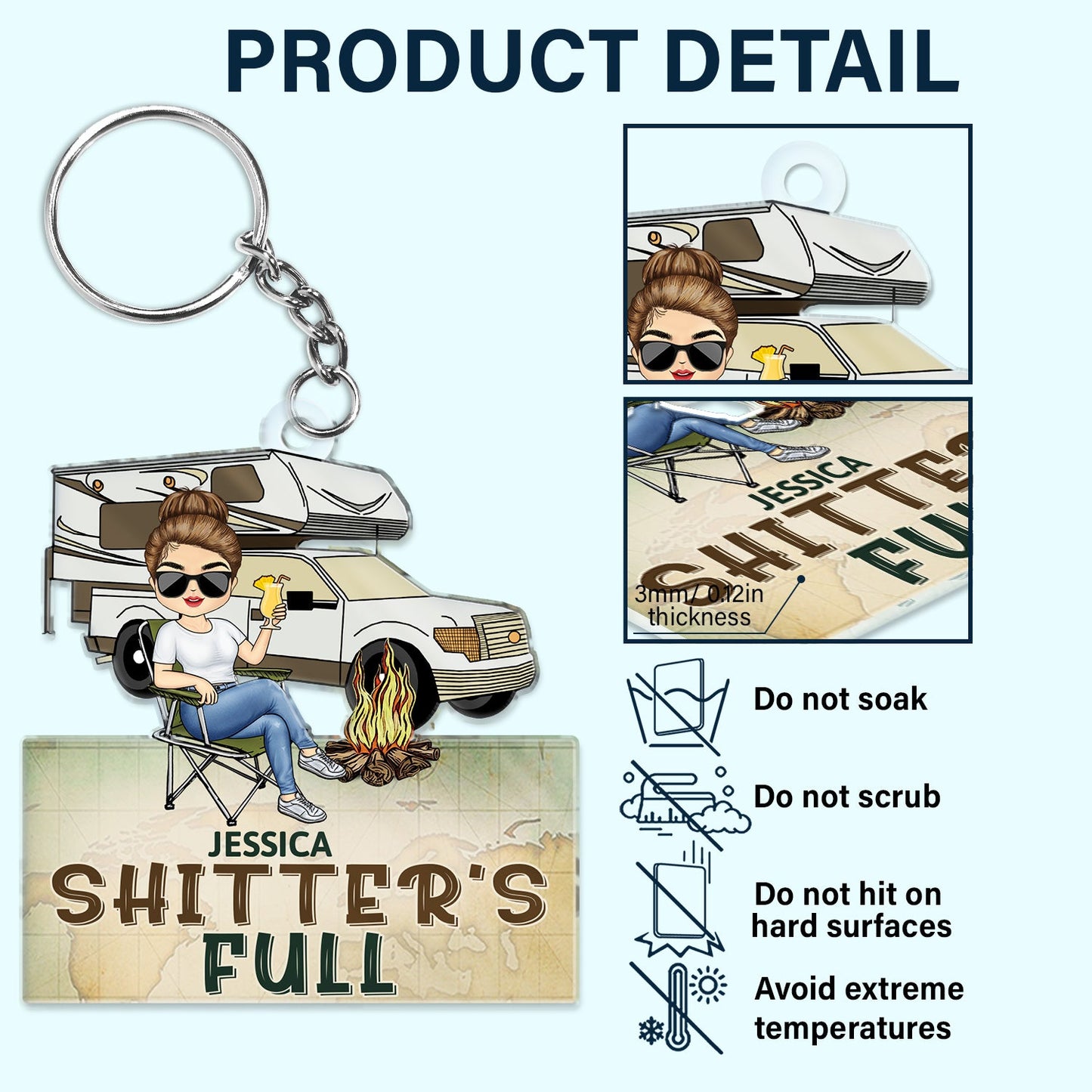 Custom 'Keys to the Camper' Keychain for Camping Couples - Anniversary Gift