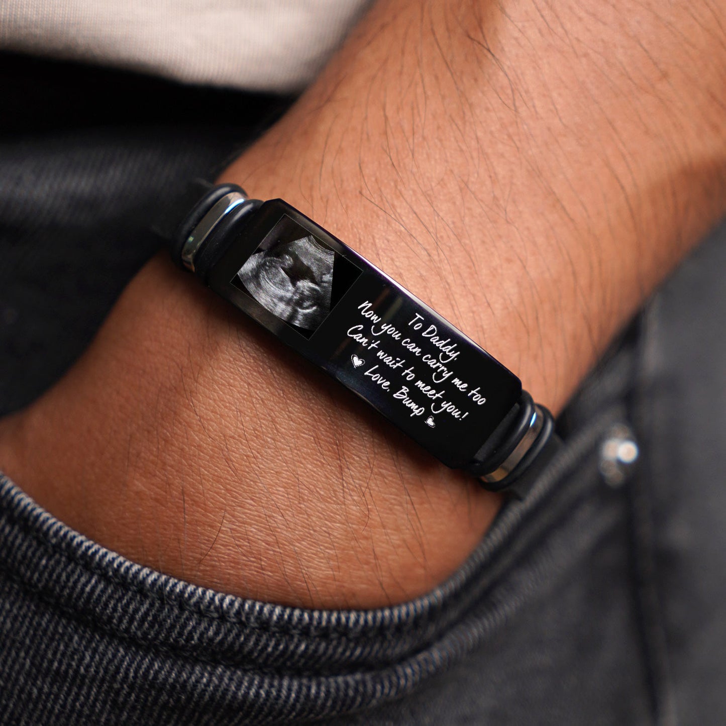 Personalized Ultrasound Bracelet for Dad: "Now You Can Carry Me Too"