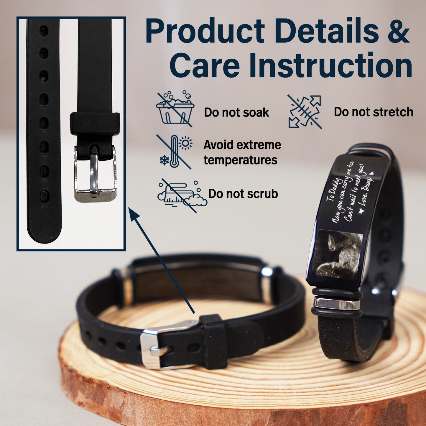 Personalized Ultrasound Bracelet for Dad: "Now You Can Carry Me Too"