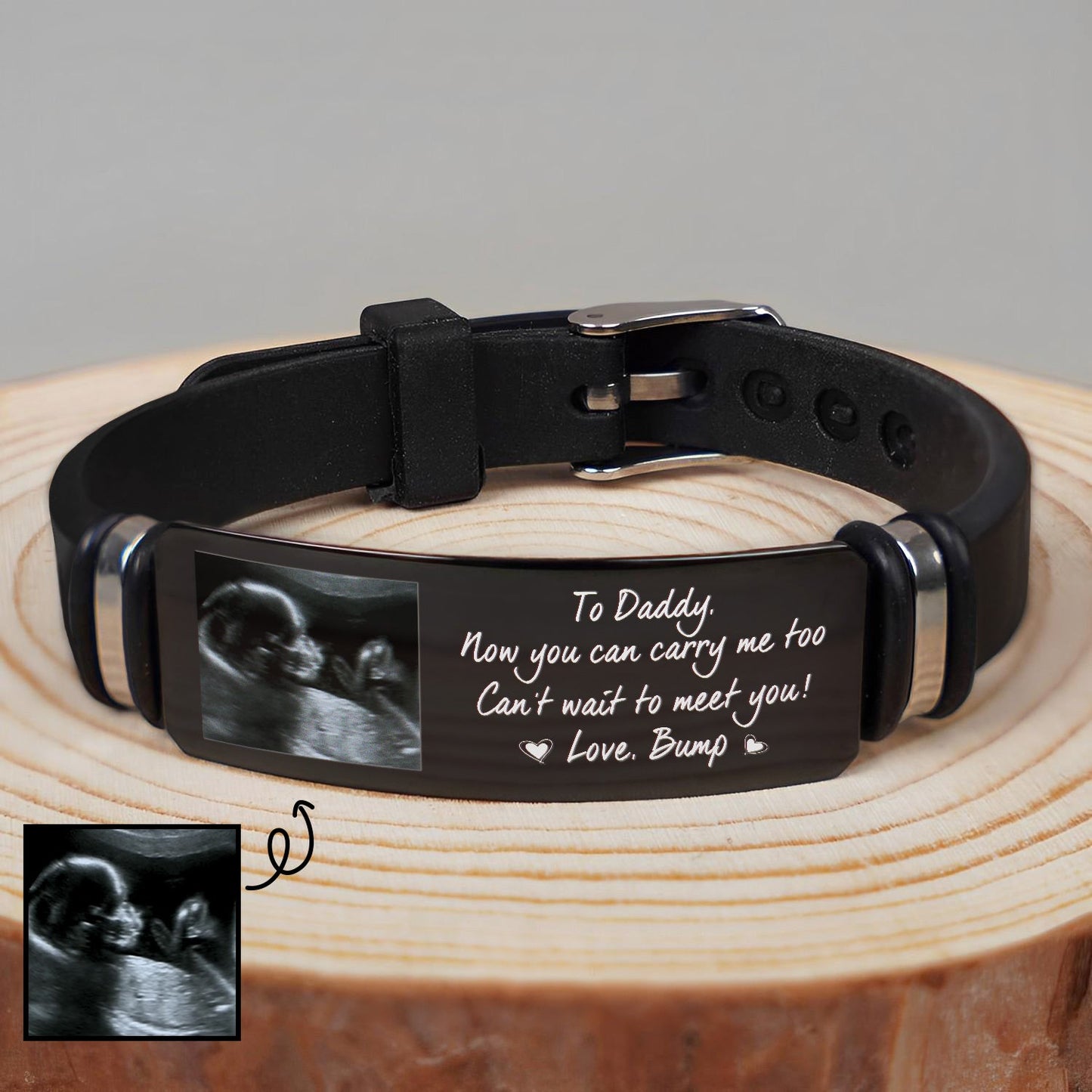Personalized Ultrasound Bracelet for Dad: "Now You Can Carry Me Too"
