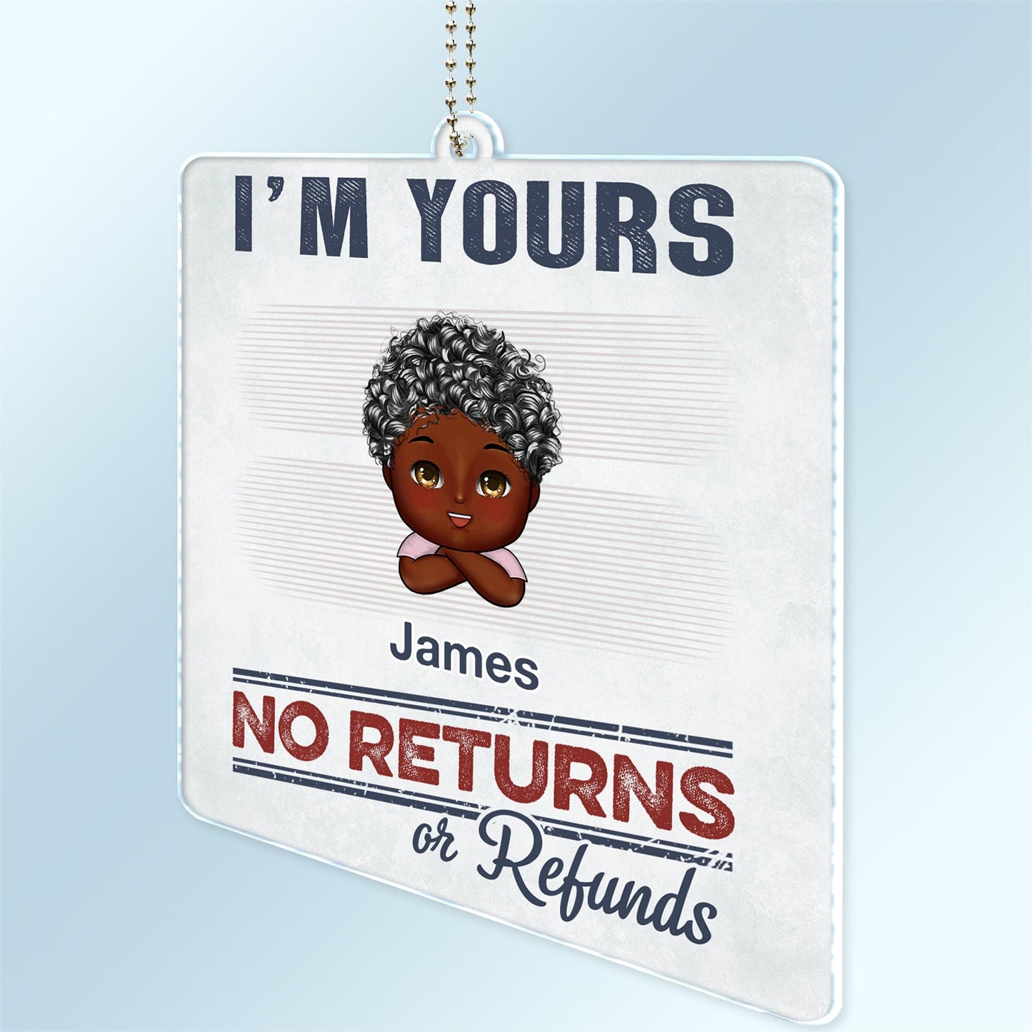 Personalized Funny Kids Car Hanger - 'No Returns Or Refunds' Gift for Parents & Grandparents