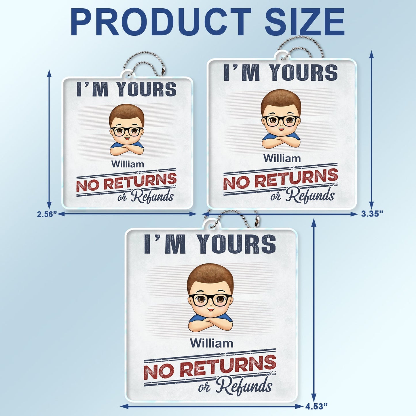 Personalized Funny Kids Car Hanger - 'No Returns Or Refunds' Gift for Parents & Grandparents