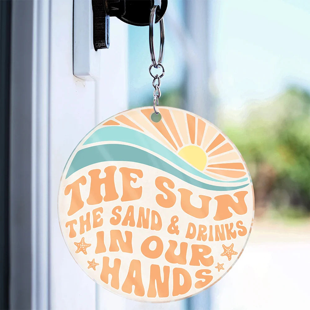 Custom Husband & Wife Travel Partners for Life Acrylic Keychain