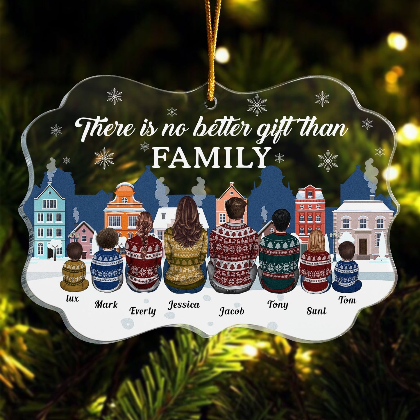 Customizable 'No Better Gift Than Family' Acrylic Christmas Ornament