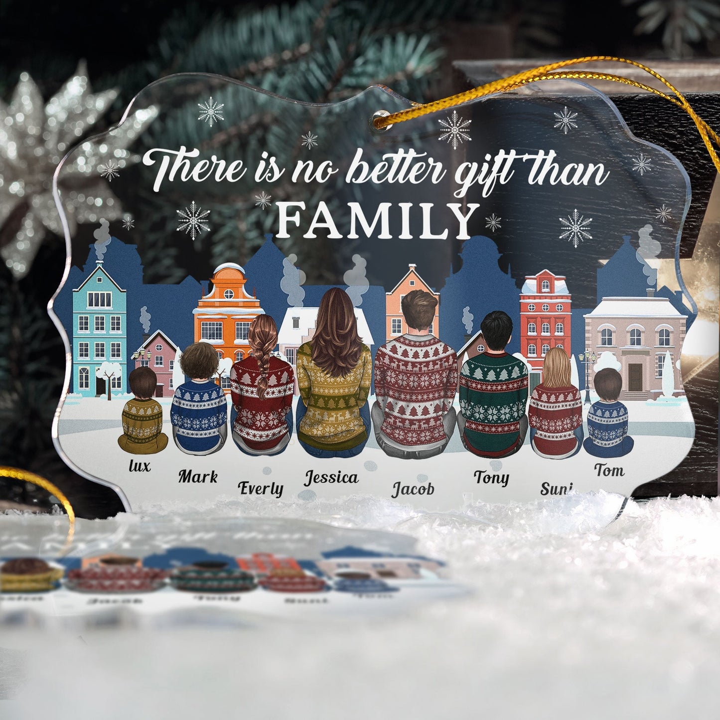 Customizable 'No Better Gift Than Family' Acrylic Christmas Ornament