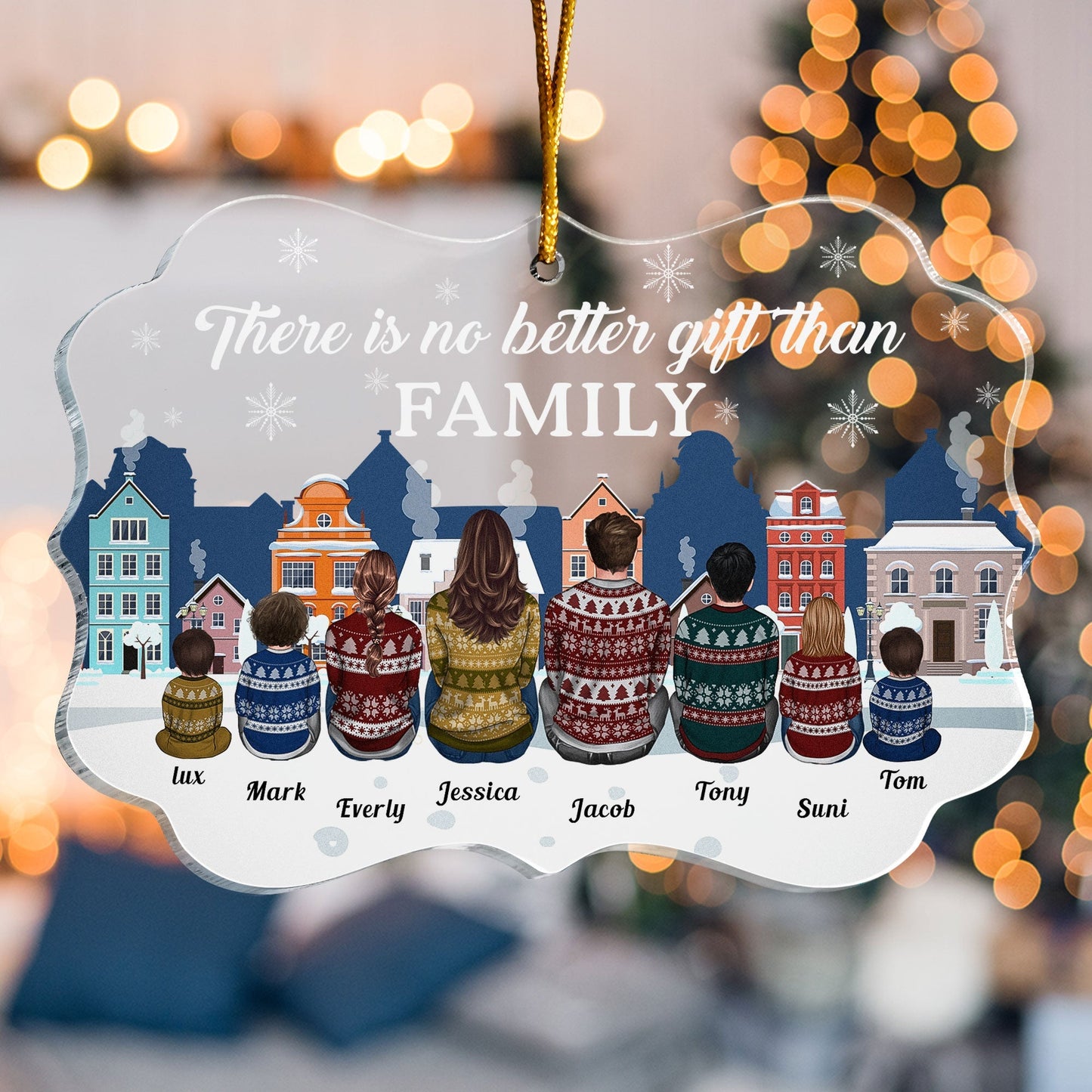 Customizable 'No Better Gift Than Family' Acrylic Christmas Ornament