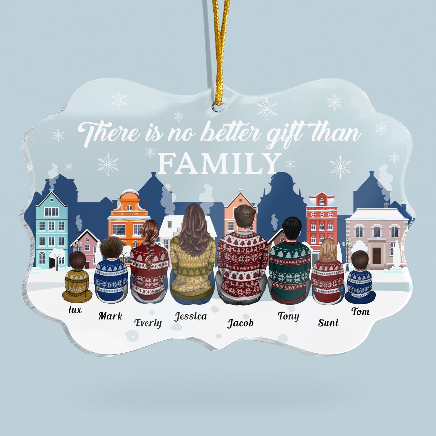 Customizable 'No Better Gift Than Family' Acrylic Christmas Ornament