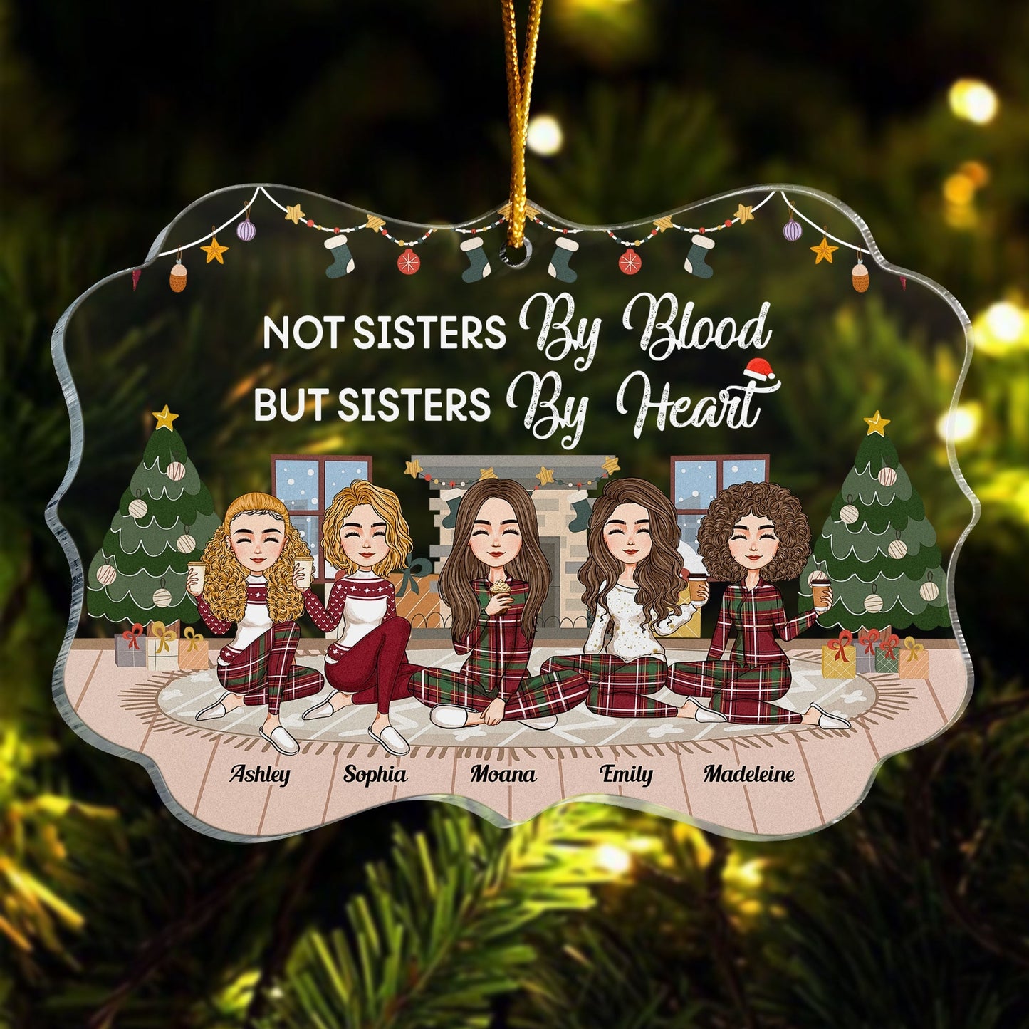 Heartfelt Personalized 'Sisters By Heart' Ornament for Best Friends