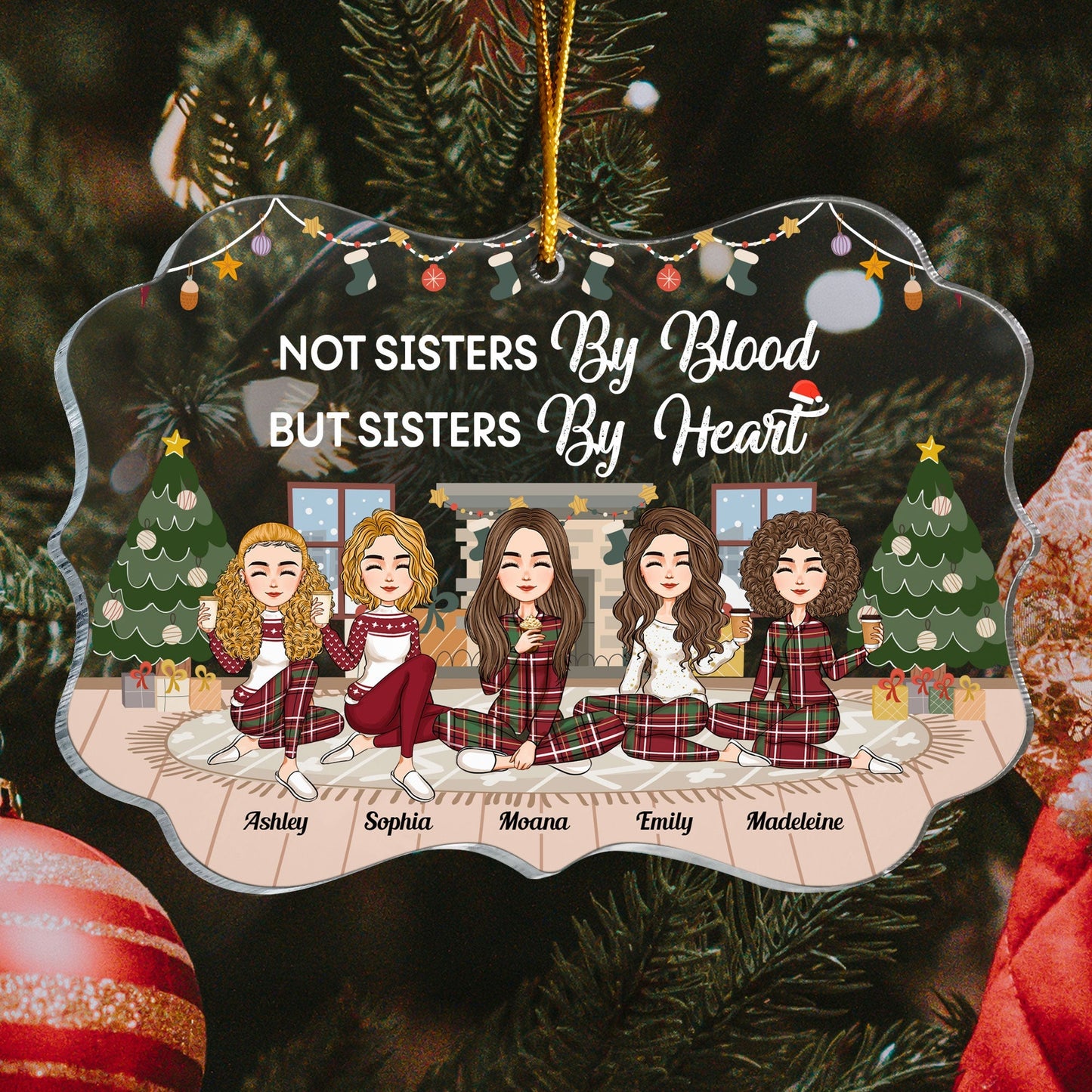 Heartfelt Personalized 'Sisters By Heart' Ornament for Best Friends