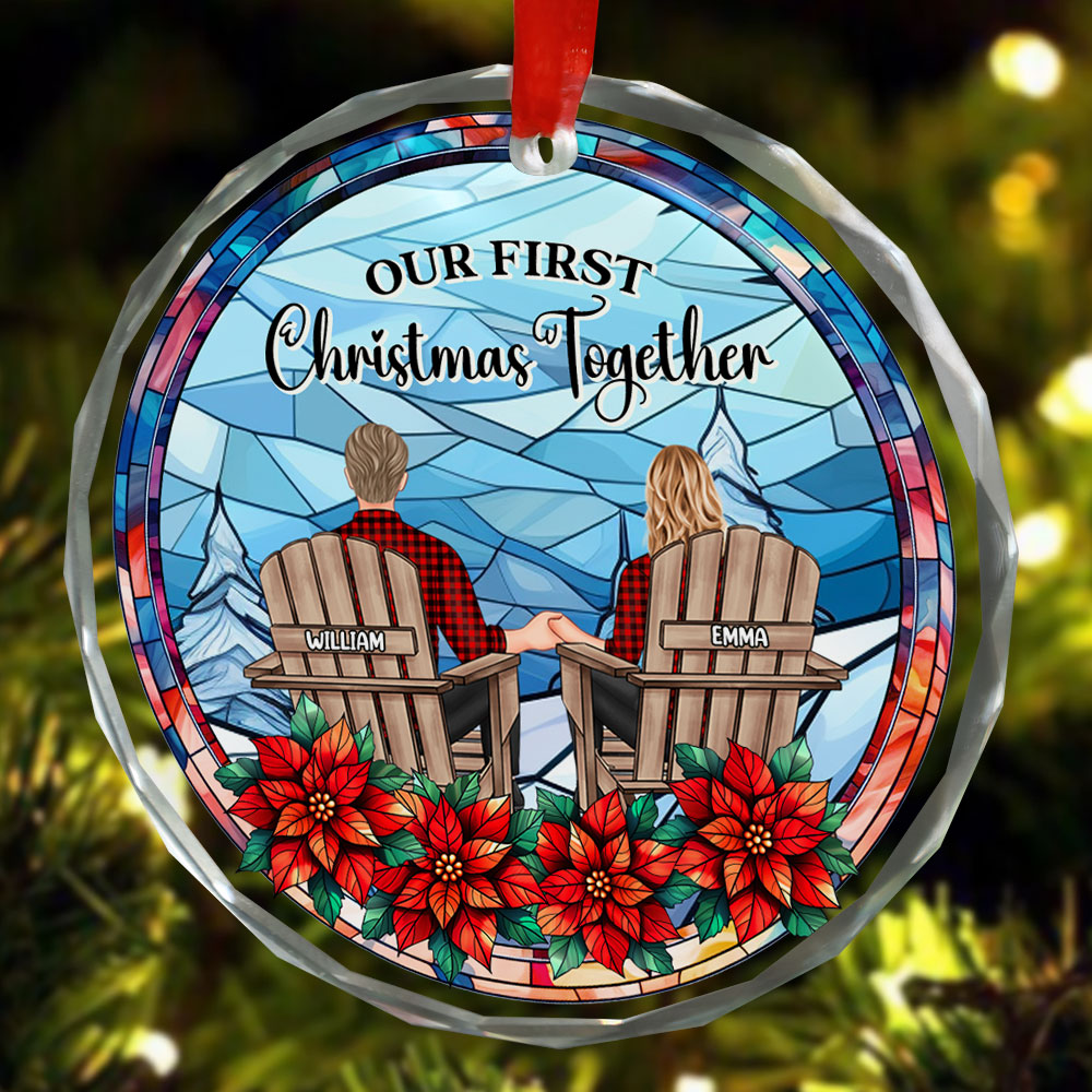 Personalized 'Our First Christmas Together' Glass Keepsake Ornament