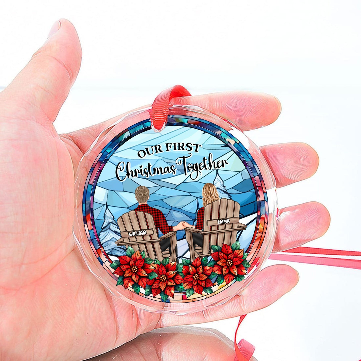 Personalized 'Our First Christmas Together' Glass Keepsake Ornament