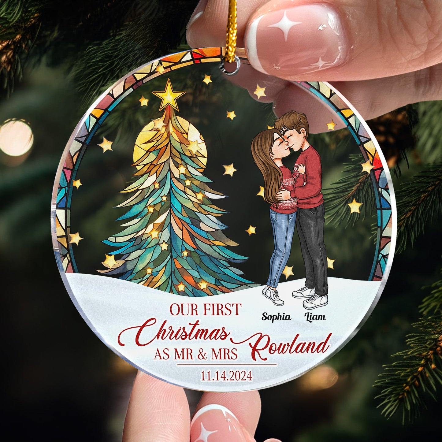 Heartfelt "Our First Christmas AS MR & MRS" Personalized Couples Ornament