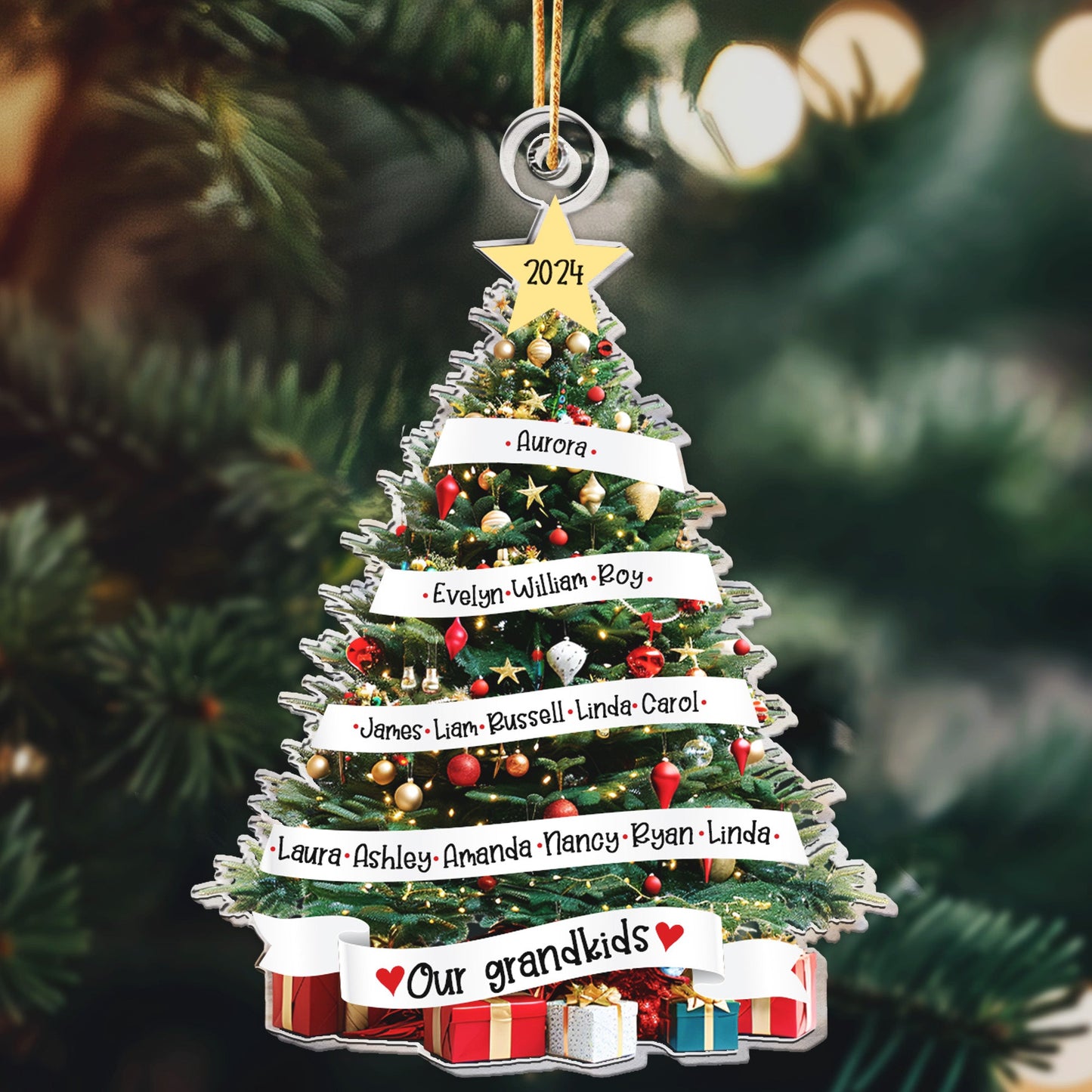 Personalized "Our Grandkids" Christmas Tree Acrylic Ornament | Grandparent Gift