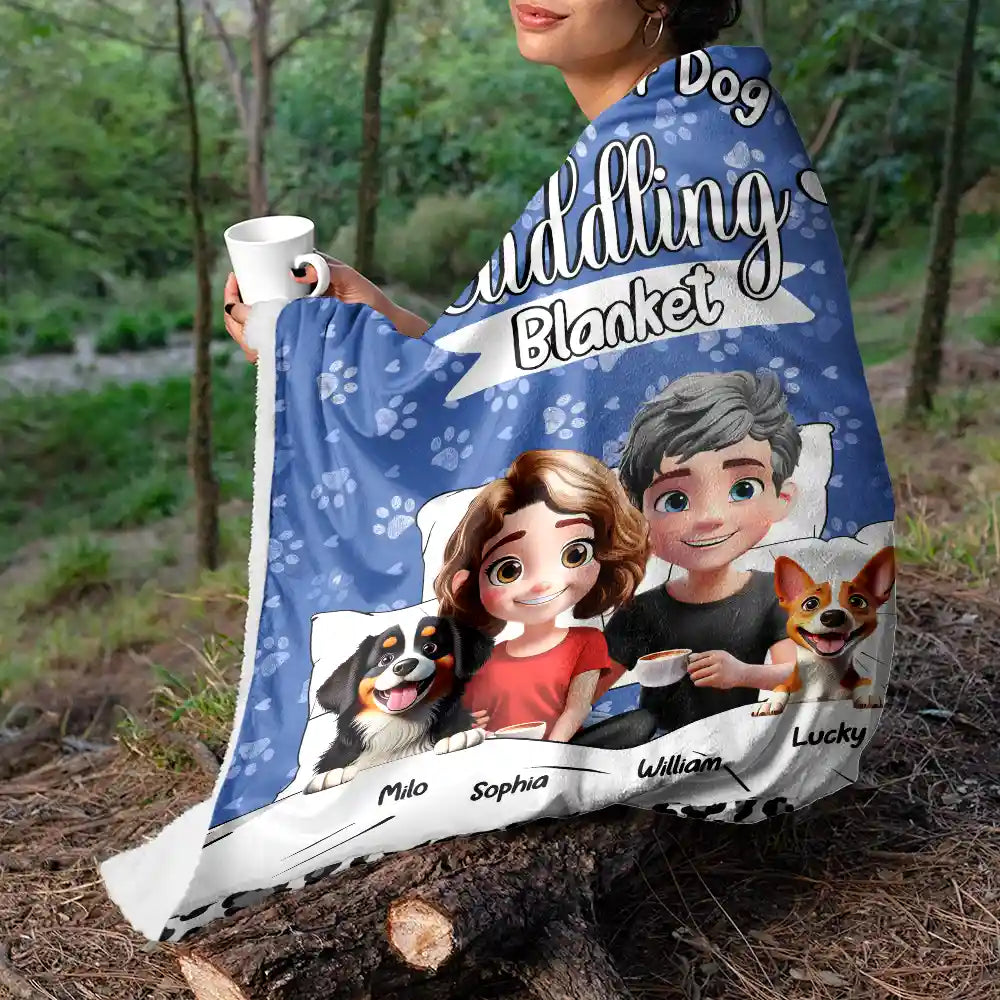 Gift For Couples,Gift For Husband,Gift For Wife,Gift For Boyfriend,Gift For Girlfriend,Dog Lovers,Dog Mom,Dog Dad,Dog Couple,Pet Lovers,Pet Mom,Pet Dad,Pet Couple,Love - Our Dog Cuddling Blanket - Personalized Fleece Blanket, Sherpa Blanket