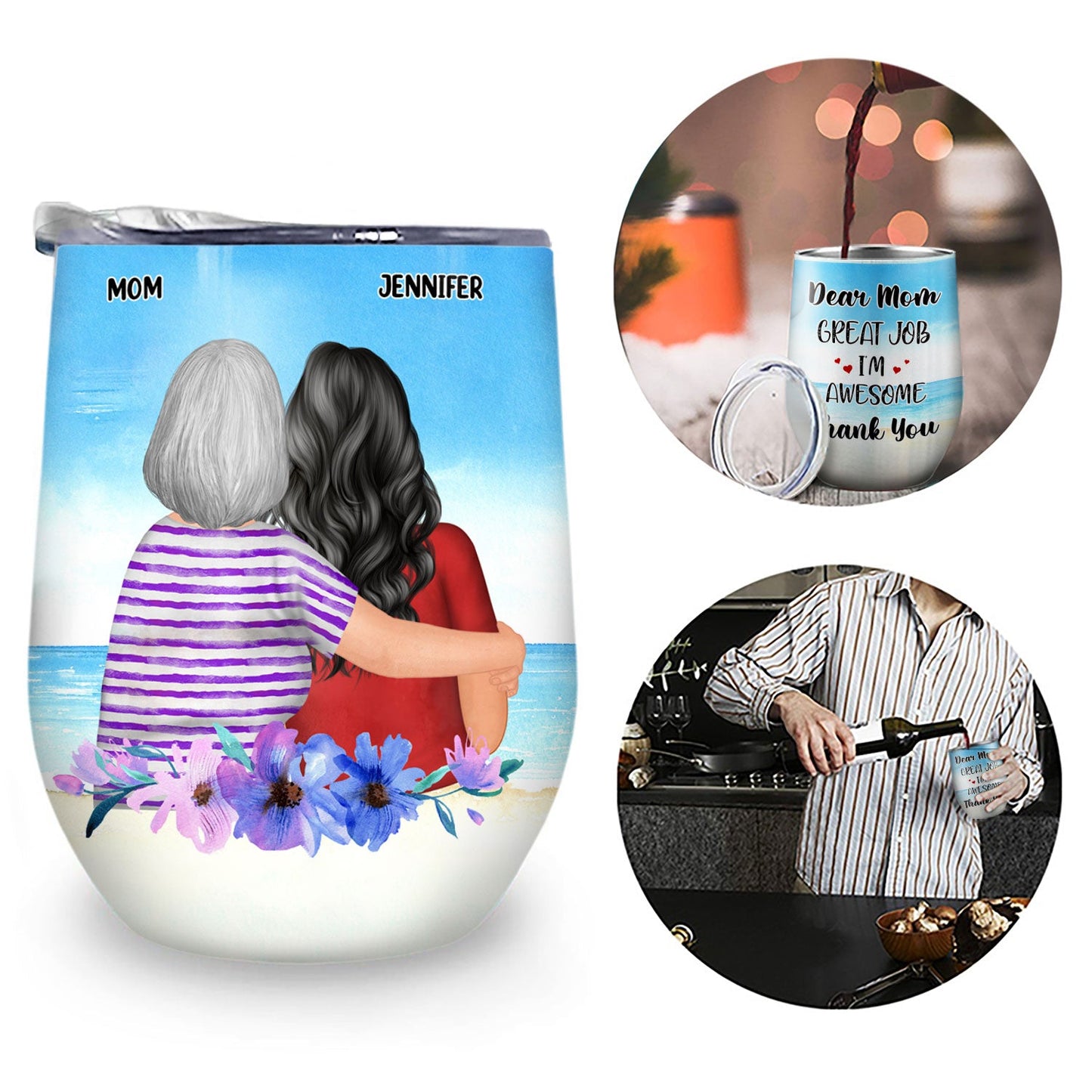 Heartfelt Personalized Mother Daughter Tumbler - "Forever Linked Together" Gift