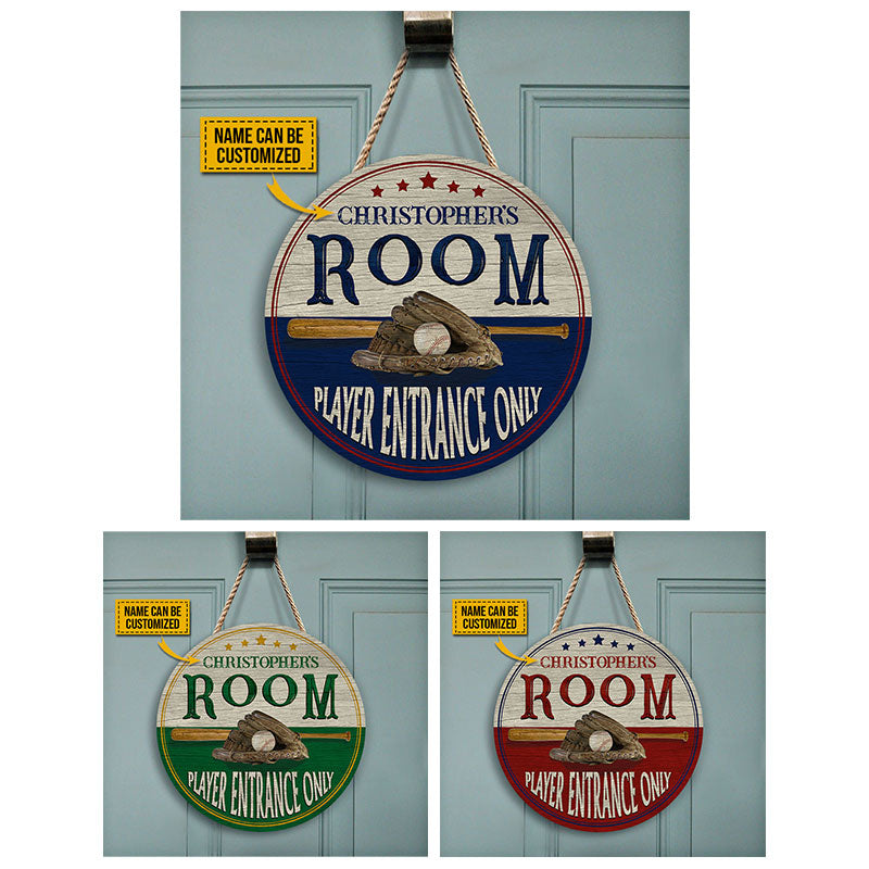 Personalized Custom Baseball Room Sign for Kids & Fans - Player Entrance