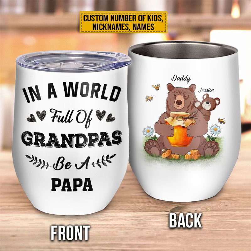 Personalized 'Be A Papa' Bear Family Tumbler for Dad & Grandpa