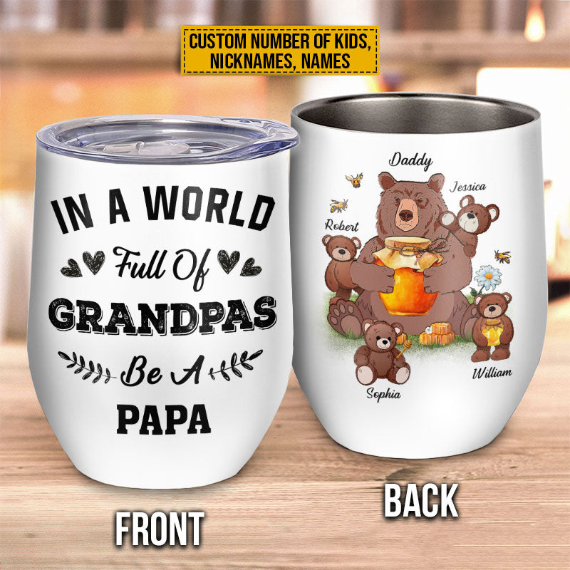 Personalized 'Be A Papa' Bear Family Tumbler for Dad & Grandpa
