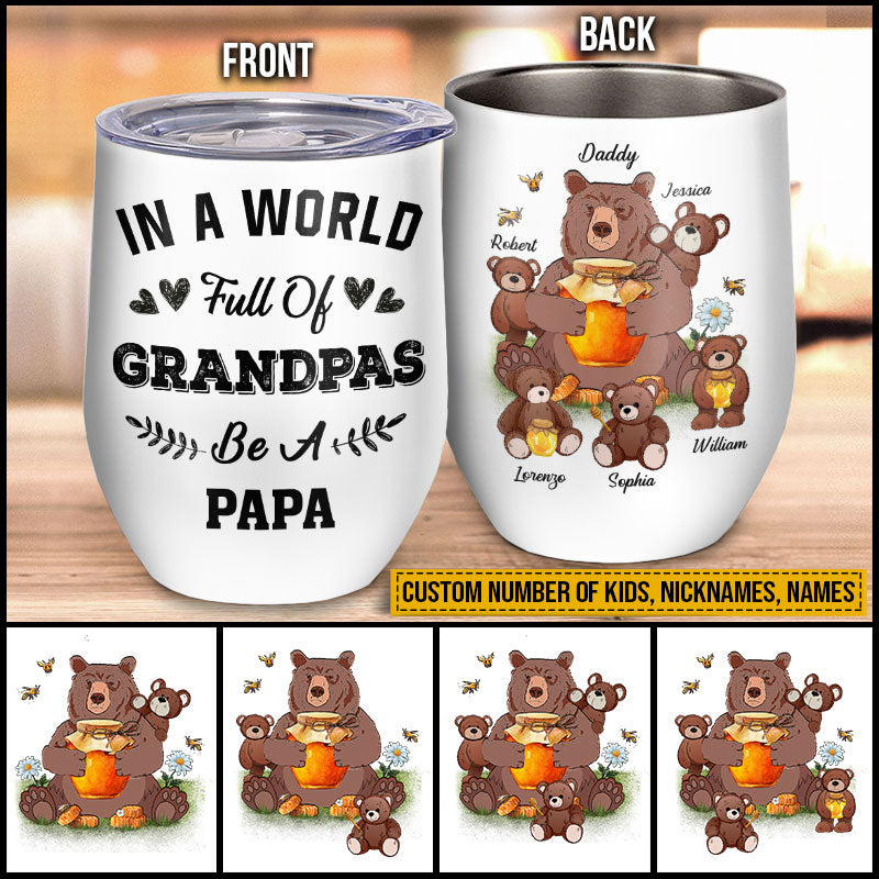 Personalized 'Be A Papa' Bear Family Tumbler for Dad & Grandpa