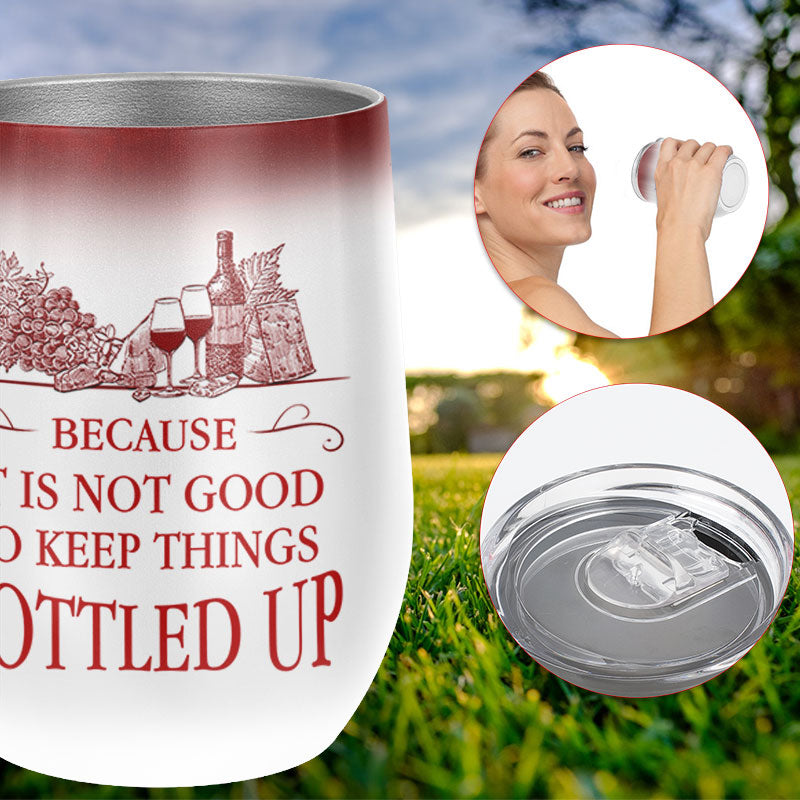 Personalized Wine Bar Tumbler: Don't Keep It Bottled Up - Custom Name