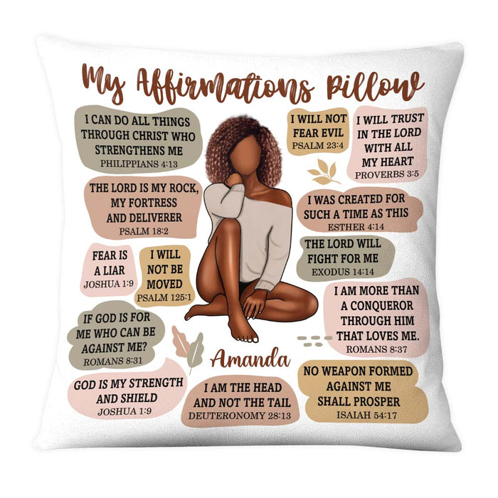 A Daily Reminder of Faith & Grace - Personalized Christian Affirmation Pillow