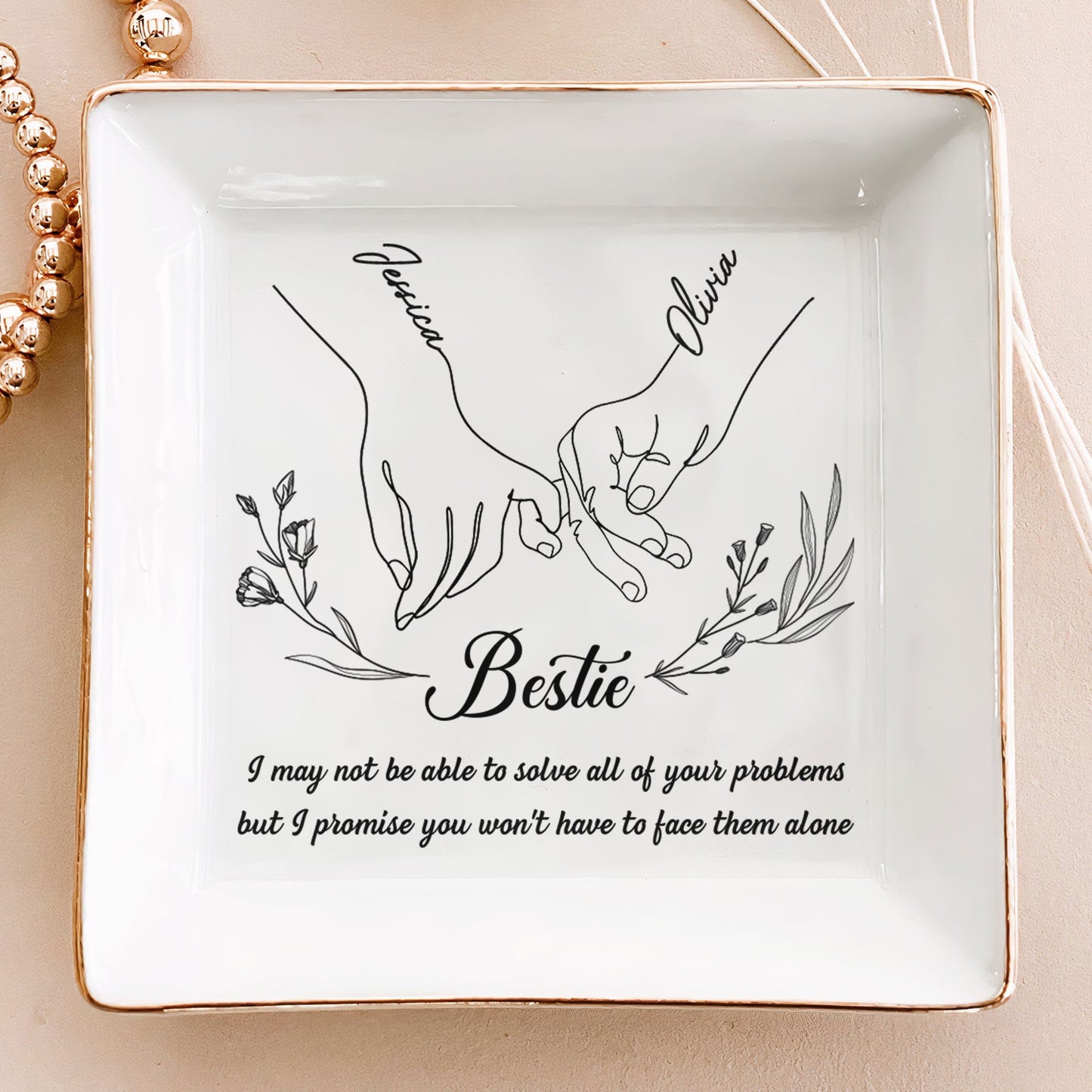 Personalized Pinky Promise Best Friend Jewelry Dish - Heartfelt Keepsake