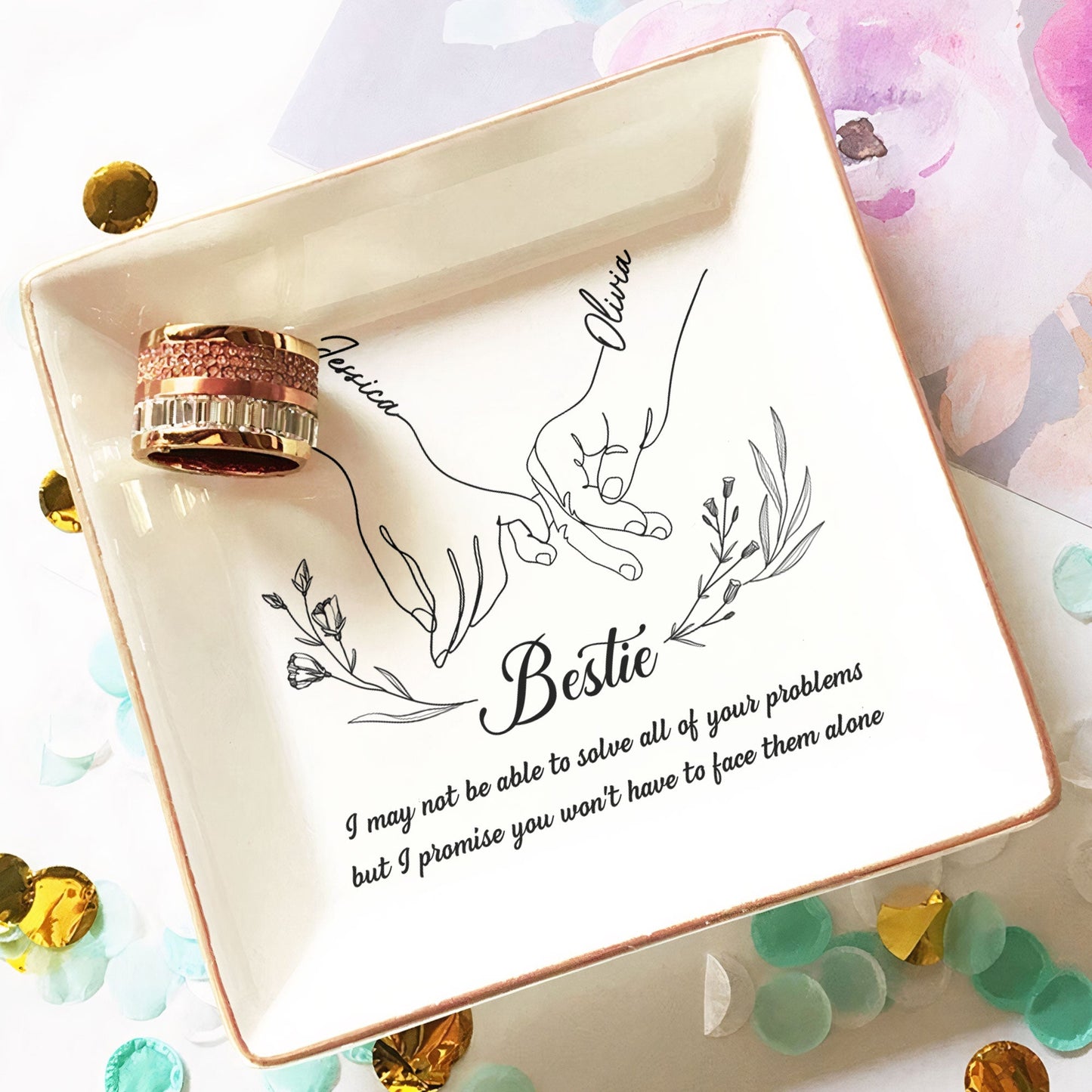 Personalized Pinky Promise Best Friend Jewelry Dish - Heartfelt Keepsake