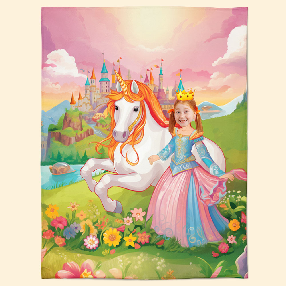 Your Princess, Her Unicorn: A Magical Photo Blanket Just for Her!