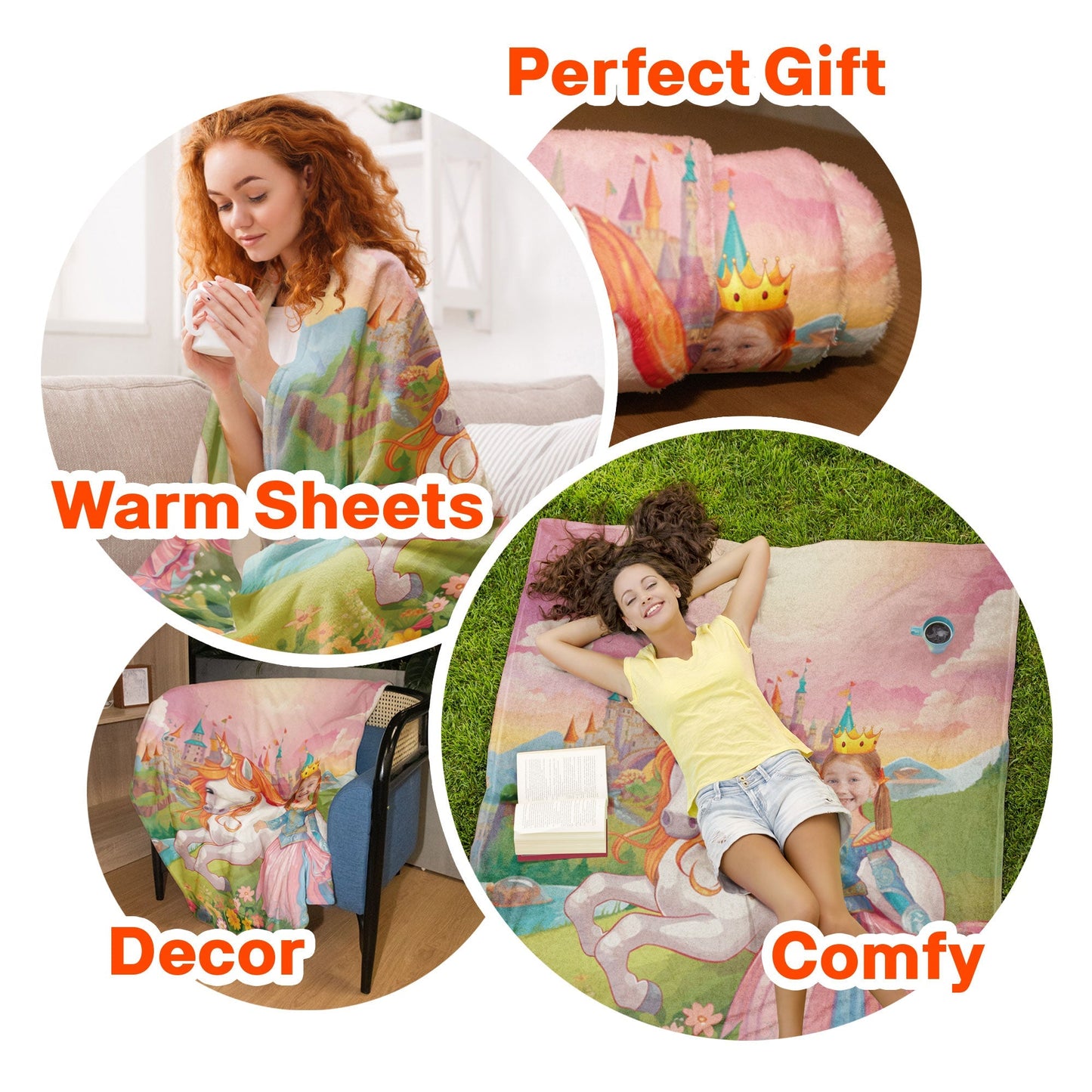Your Princess, Her Unicorn: A Magical Photo Blanket Just for Her!