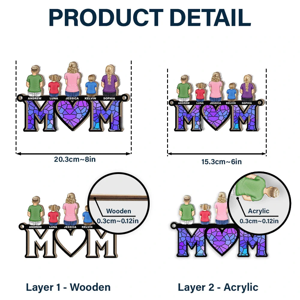 Custom Family MOM Suncatcher Ornament - Personalized Mother's Day Keepsake