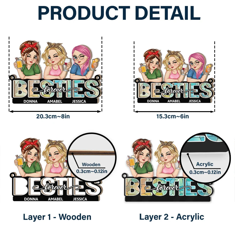 Personalized 'BESTIES forever' Suncatcher Ornament for Best Friends