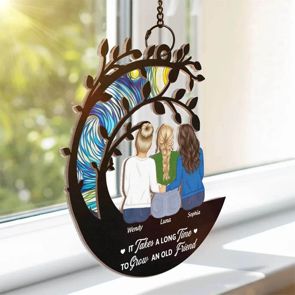 Heartfelt Personalized 'Old Friend' Suncatcher Window Hanging Ornament
