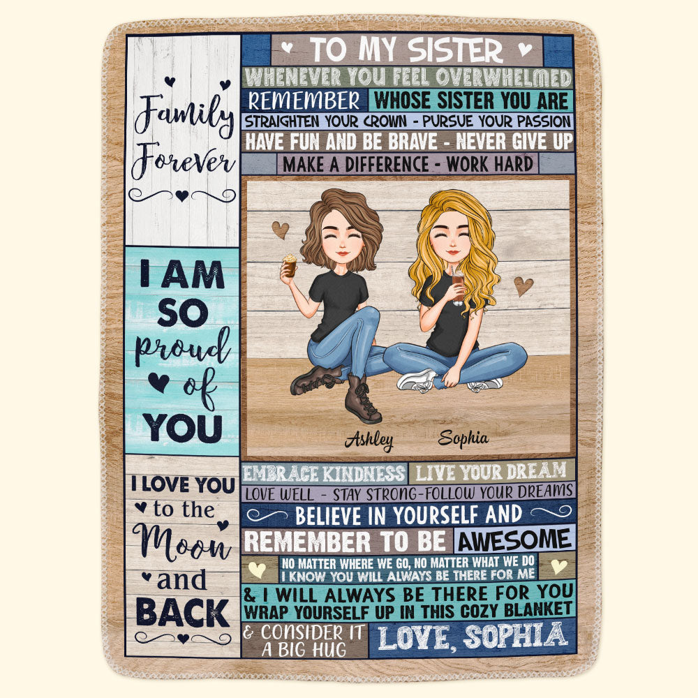 Custom Sister Blanket: "Remember Whose Sister You Are" - Heartfelt Gift for Her