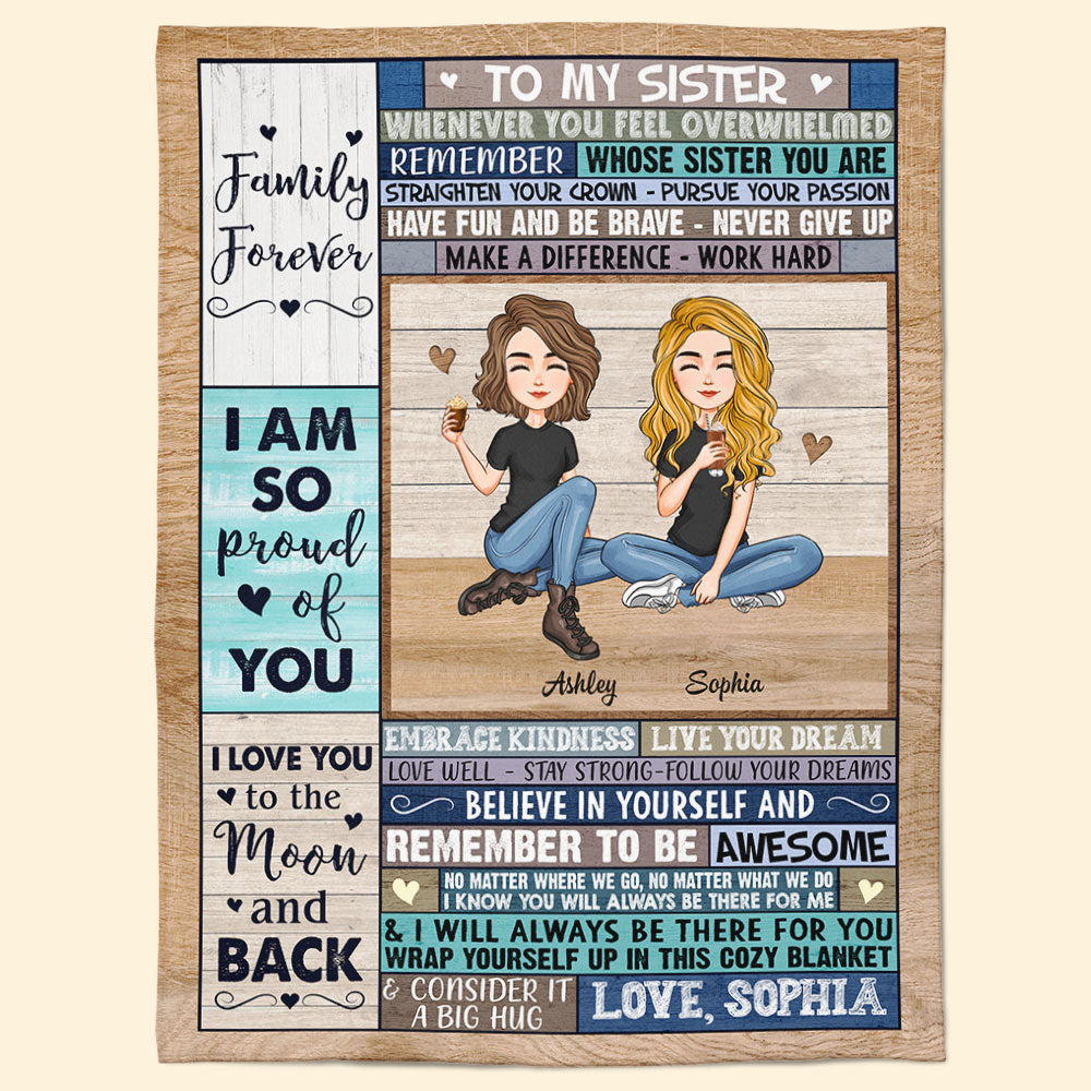 Custom Sister Blanket: "Remember Whose Sister You Are" - Heartfelt Gift for Her