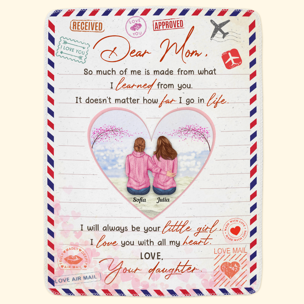 Custom 'Always Your Little Girl' Blanket – Heartfelt Gift for Mom