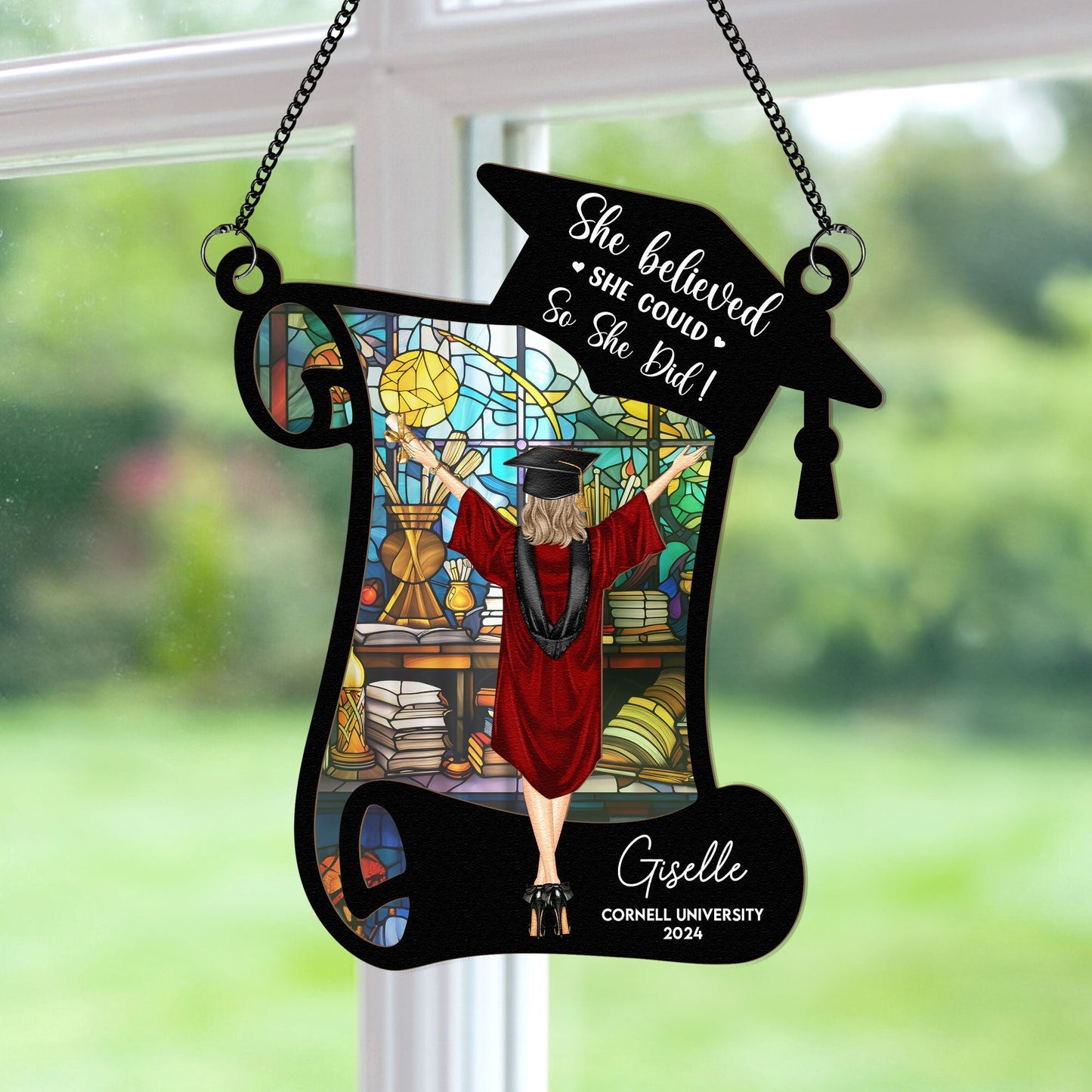 Personalized Graduation Suncatcher: 'She Believed She Could So She Did!'