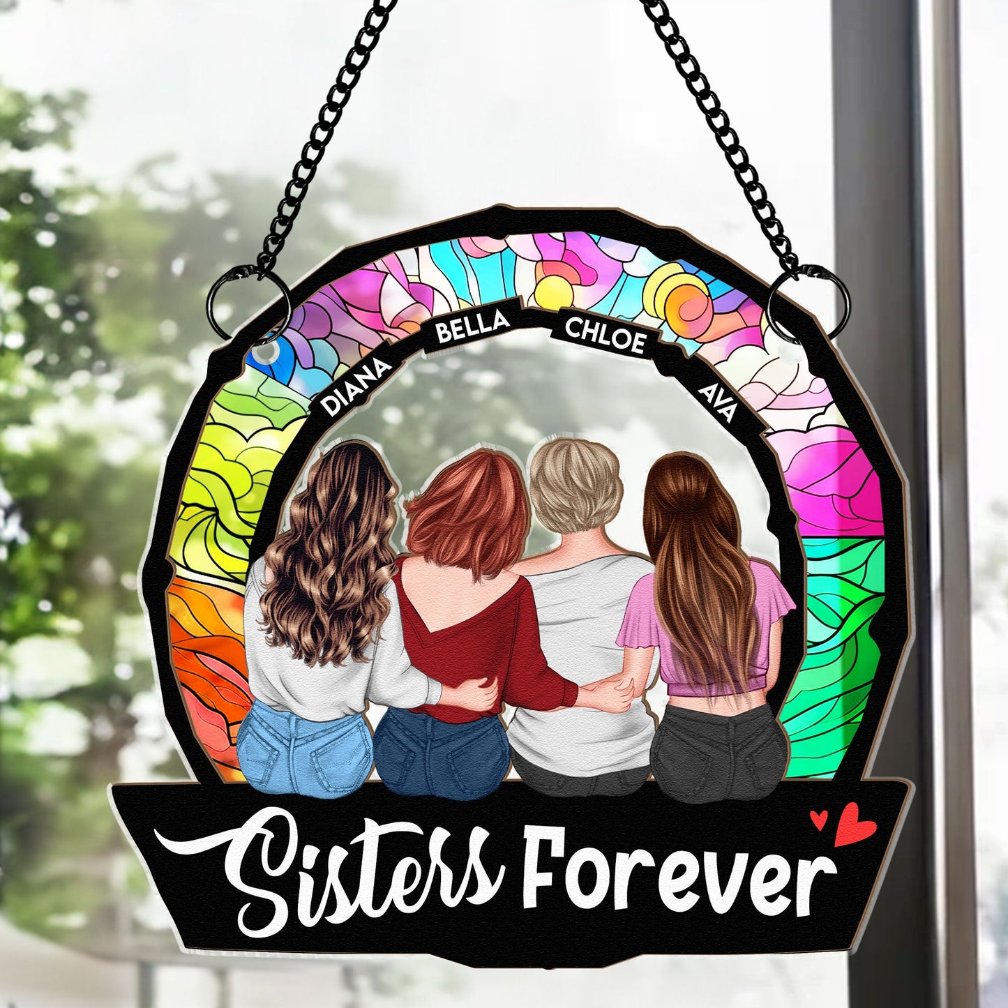 Personalized 'Sisters Forever' Suncatcher - Custom Best Friends Keepsake Gift
