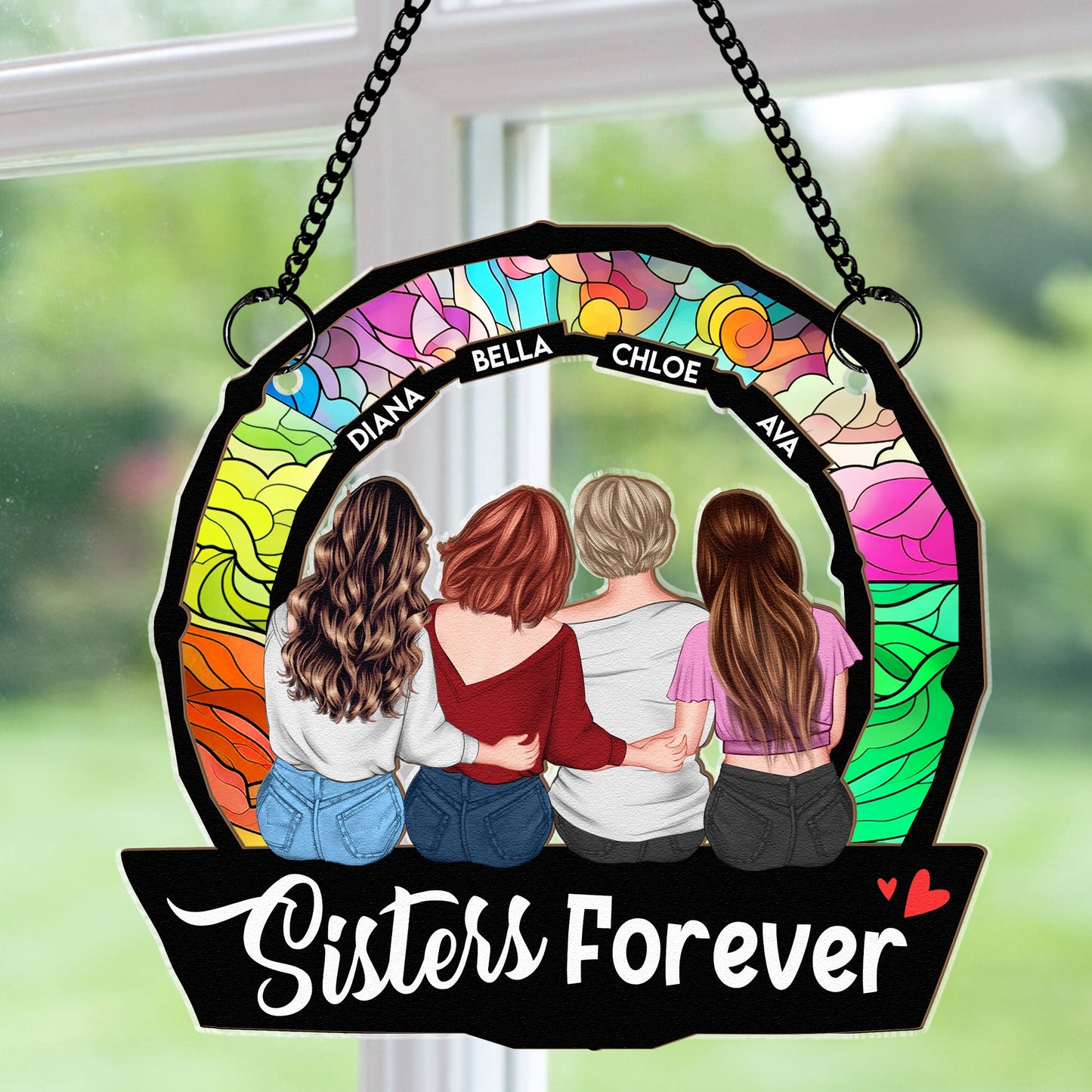 Personalized 'Sisters Forever' Suncatcher - Custom Best Friends Keepsake Gift