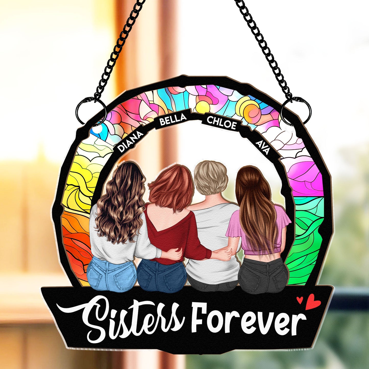 Personalized 'Sisters Forever' Suncatcher - Custom Best Friends Keepsake Gift