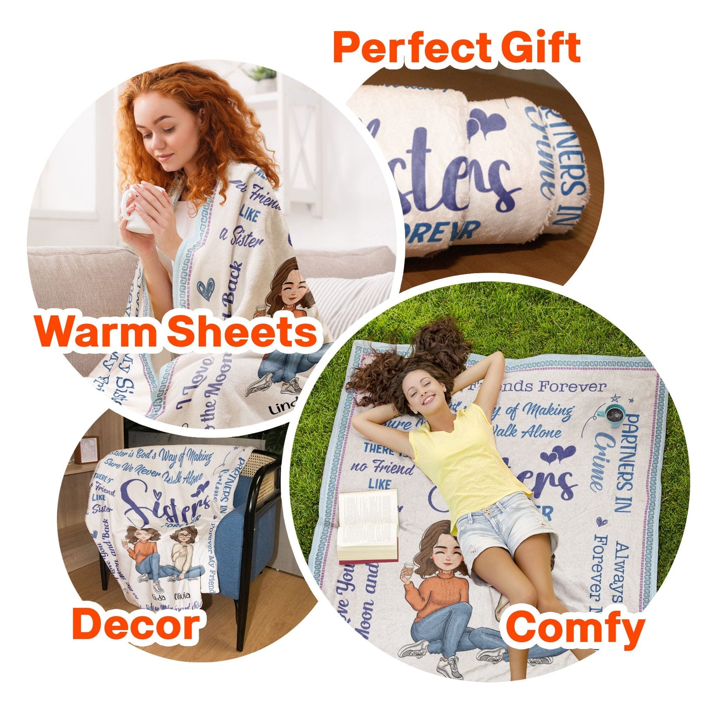 Heartfelt Personalized Sister Blanket - 'Sisters Forever' Custom Gift