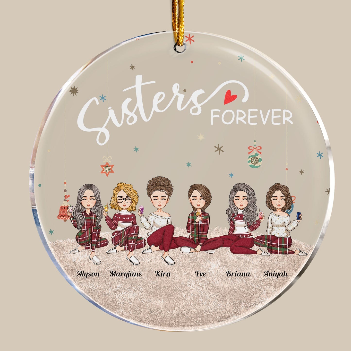 Custom "Sisters Forever" Ornament - Personalized Gift for Best Friends