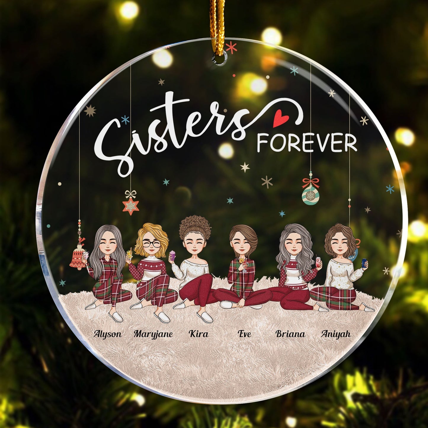Custom "Sisters Forever" Ornament - Personalized Gift for Best Friends