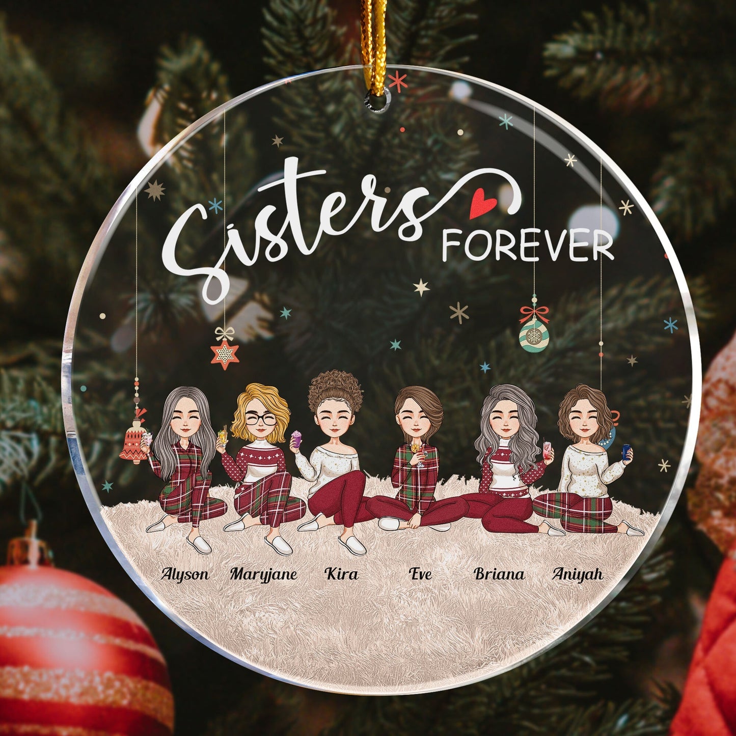 Custom "Sisters Forever" Ornament - Personalized Gift for Best Friends