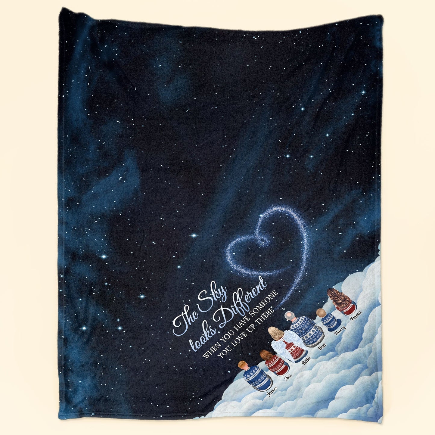 Heartfelt Memorial For Loved One Blanket: 'The Sky Looks Different' Custom Keepsake
