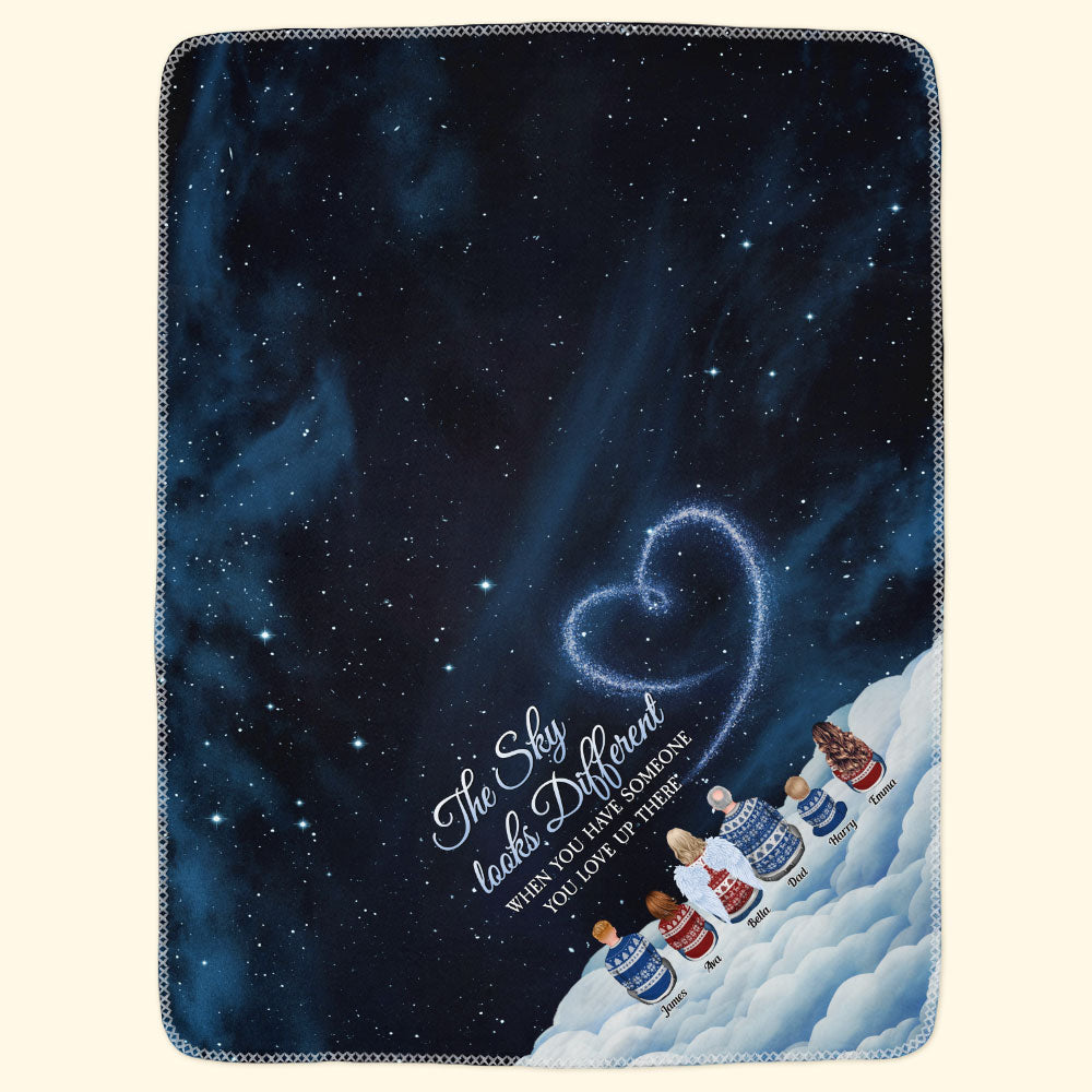 Heartfelt Memorial For Loved One Blanket: 'The Sky Looks Different' Custom Keepsake