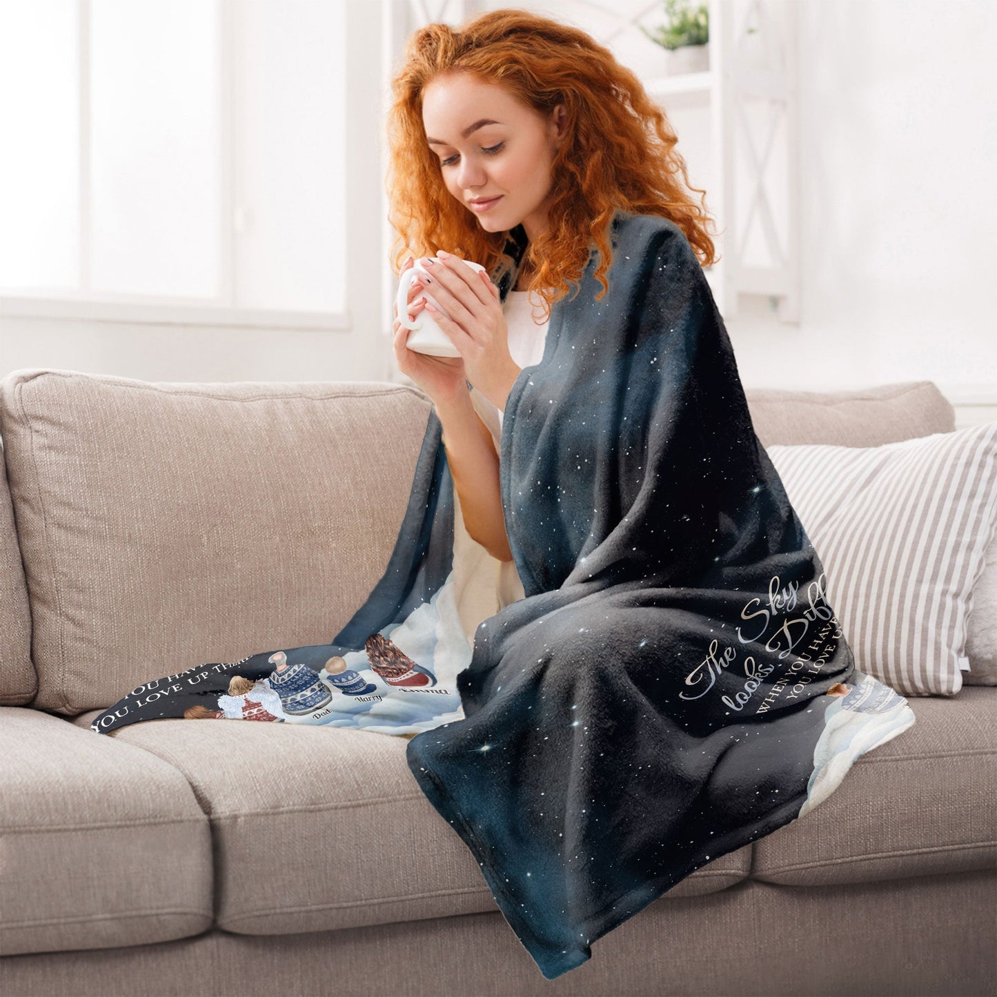 Heartfelt Memorial For Loved One Blanket: 'The Sky Looks Different' Custom Keepsake