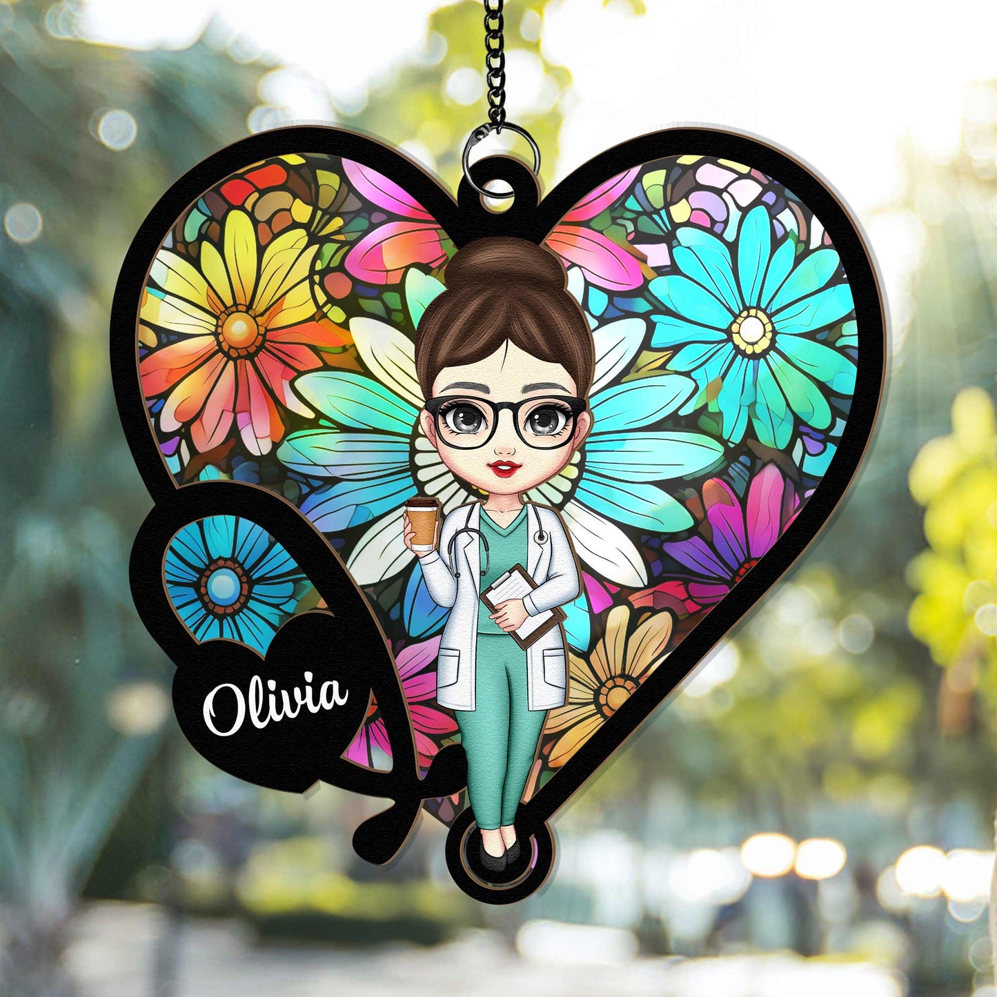 Personalized Nurse Suncatcher Ornament - Heartfelt Custom Window Hanging Gift