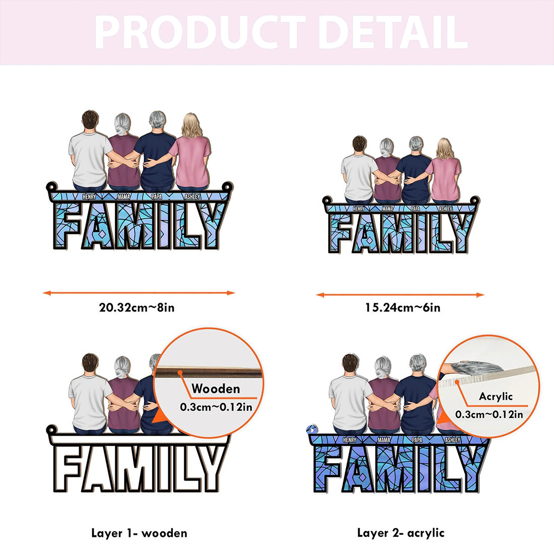 Personalized Family Suncatcher Ornament - Custom Keepsake for Home