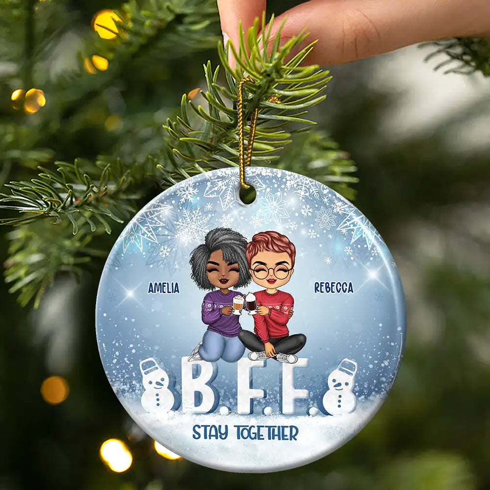 Personalized 'Best Team Forever' Christmas Ornament for Friends & Coworkers