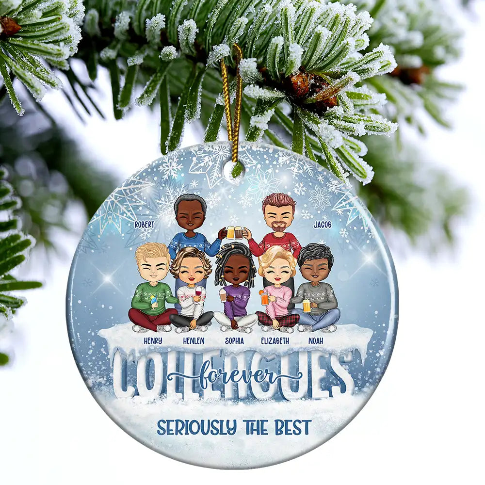 Personalized 'Best Team Forever' Christmas Ornament for Friends & Coworkers